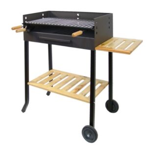 BARBACOA CARBON IMEX EL ZORRO PARRILLA INOX CON RUEDAS HIERRO 88X68X40CM 71450