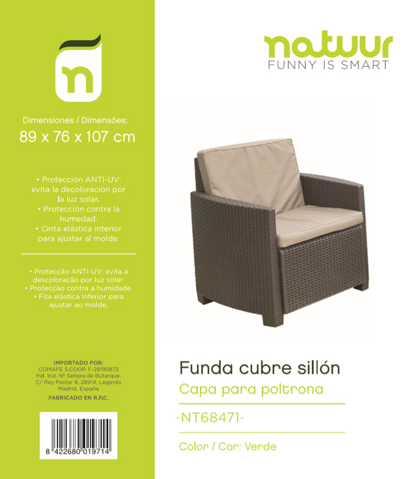 FUNDA PROTECCION NATUUR SILLON PVC VERDE 89X76X107CM TY912