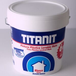 PINTURA PLASTICA TITAN MATE INTERIOR TITANIT BLANCO 029190011 15 LT