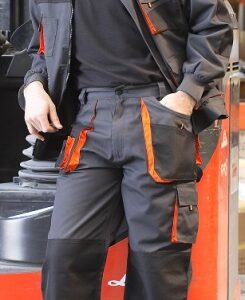 PANTALON MULTIBOLSILLOS 265 GR TOP RANGE GRIS / NARANJA TALL