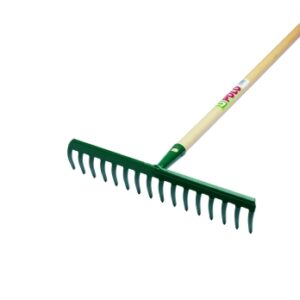 RASTRILLO JARDIN 14 PUAS 35 CM,CON MANGO DE 130 CM