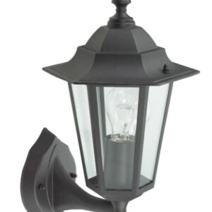 APLIQUE ILUMINACION EXTERIOR ASCENDENTE SIMON BRICO E27 60W NEGRO ILLUX1101Z MET