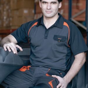 POLO TOP RANGE COOLWAY GRIS / NARANJA TALLA L JUBA