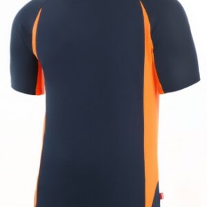 CAMISETA TECNICA POLIESTER AZUL NAVY / NARANJA FLUOR TALLA X